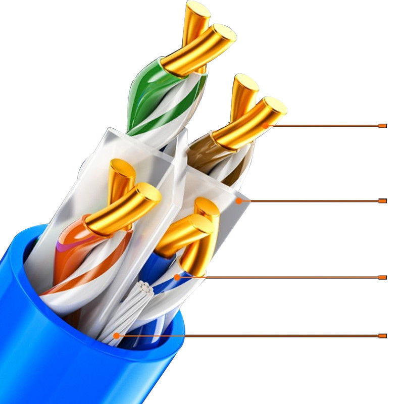 Cat6 Twisted 4 Pair Cable Untuk Jaringan Ethernet Efisien 250 MHz Bandwidth