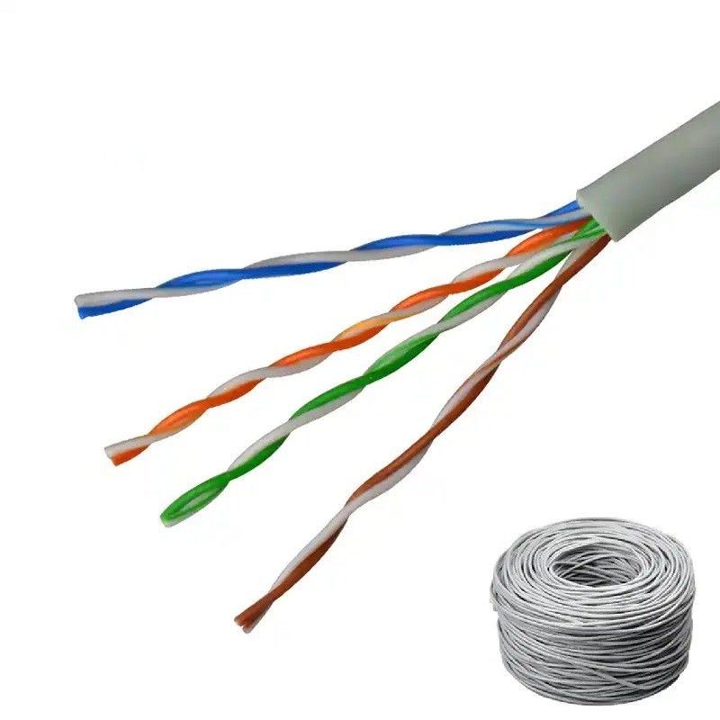 Kabel RJ45 LAN Kategori 5e 24 AWG Conductor Gauge Jacket PVC Untuk Konektivitas Tanpa Sambungan