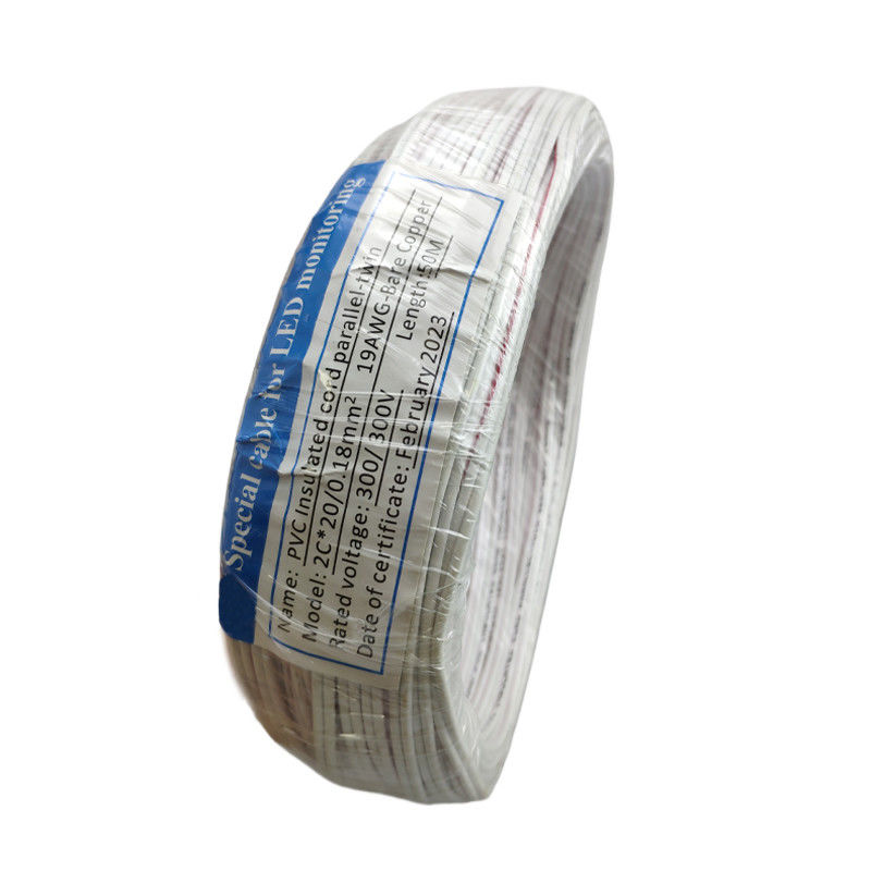 Kabel monitor LED resolusi tinggi Putih 2C*20/0.18mm2 Untuk representasi visual yang jelas