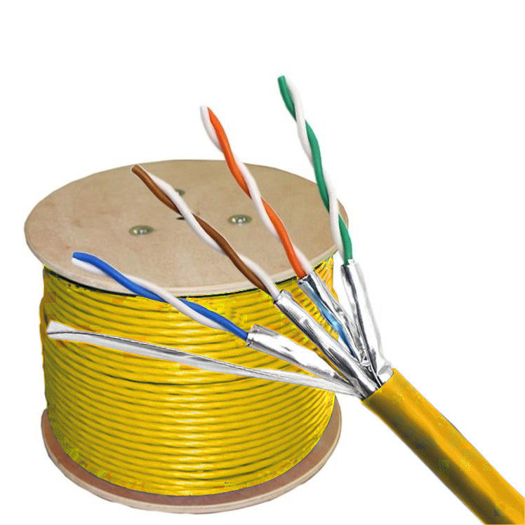Kabel Jaringan FTP Tembaga Murni Cat6A Dengan LSZH Jacket Shielded Al Foil Braiding