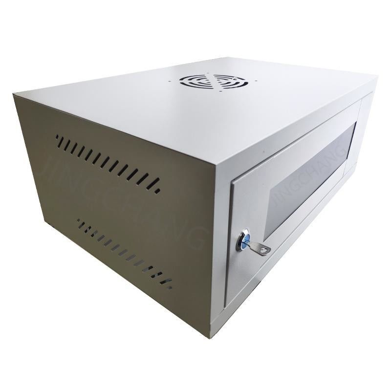 2U Server Rack Enclosure, Wall Mount Network Cabinet dengan pintu kaca dan kunci