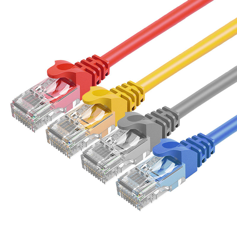 Warna Disesuaikan Konektor RJ45 Dalam Ruangan Cat6 Patch Cord Jaket PVC Tembaga