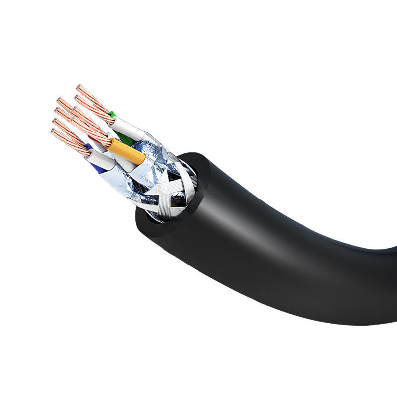 Hitam Stabil 1M 2M 3M 5M 10M 24AWG 4 Pasang Kabel Patch Cat7