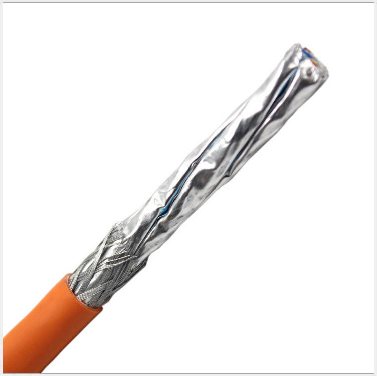 Al Foil 0,58mm Konduktor HDPE PVC Isolasi Kabel SFTP Cat6a, Kabel Ethernet Cat6a