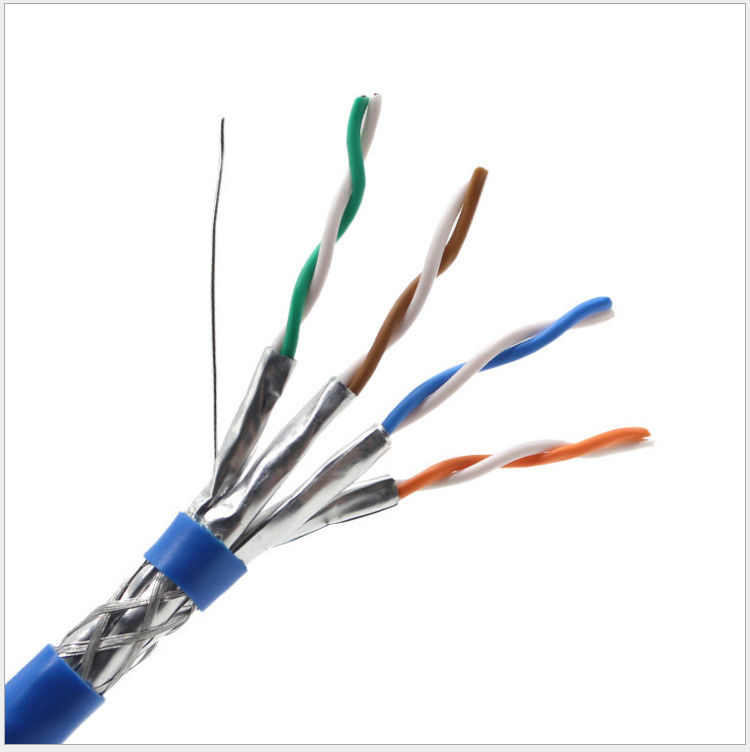 305m Terlindung 23awg 0.58mm Kabel LAN CAT7 Tembaga Telanjang, Kabel Jaringan Cat 7