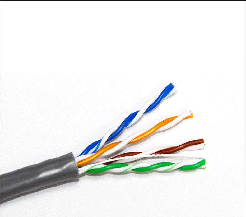 24AWG 4 Pairs PE PVC Jacket CU CCA Cat5e Kabel LAN Untuk Komputer