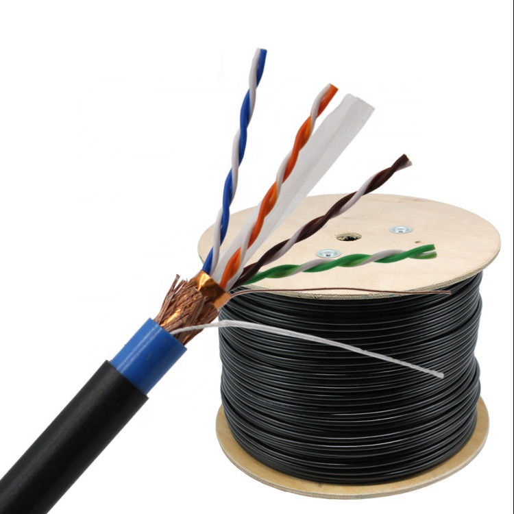 305M PVC 4P Twisted Pair Kabel Ethernet Terlindung SFTP Cat6, Kabel PVC SFTP Cat6