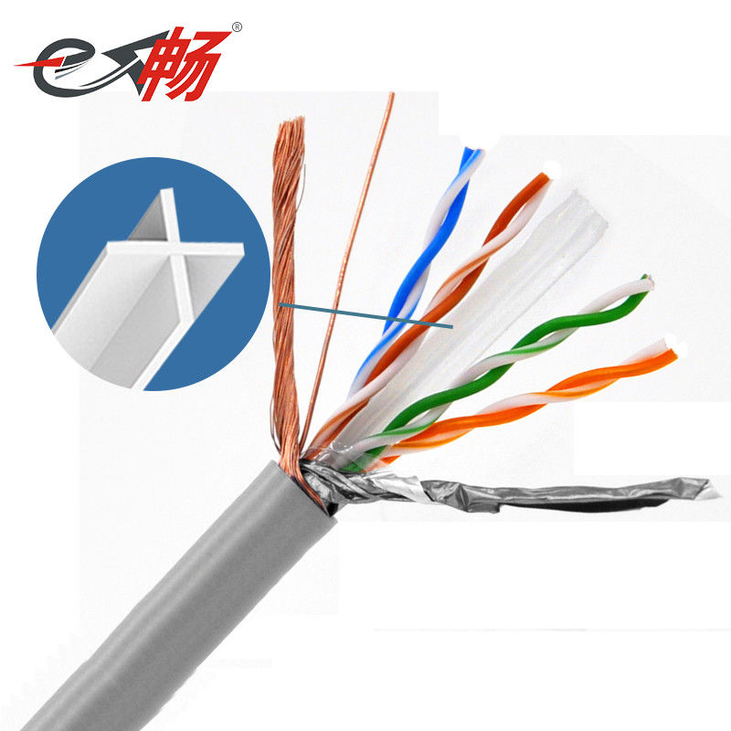 Kabel Ethernet Terlindung Cat6 Rj45 SFTP, Kabel Patch Cat6 Luar Ruangan Untuk Telekomunikasi