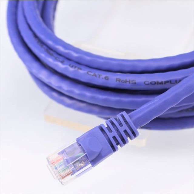 Warna Ungu 50m Cat6 Kabel Ethernet Tembaga Terbuat RJ45 8P8C