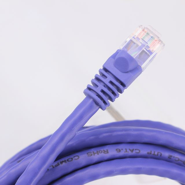 Warna Ungu 50m Cat6 Kabel Ethernet Tembaga Terbuat RJ45 8P8C