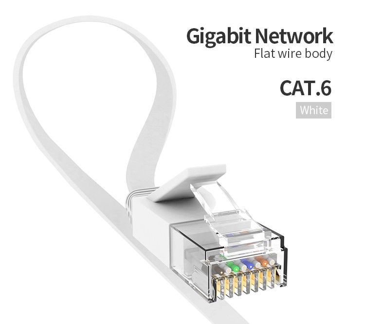 24AWG FTP UTP Cat6 Kabel Patch, Amp Patch Cord Cat6 Untuk Ethernet