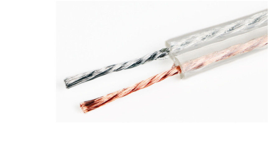 Tembaga Lembut Transparan OFC 2 Core 14 Awg Kabel Audio Video Komposit
