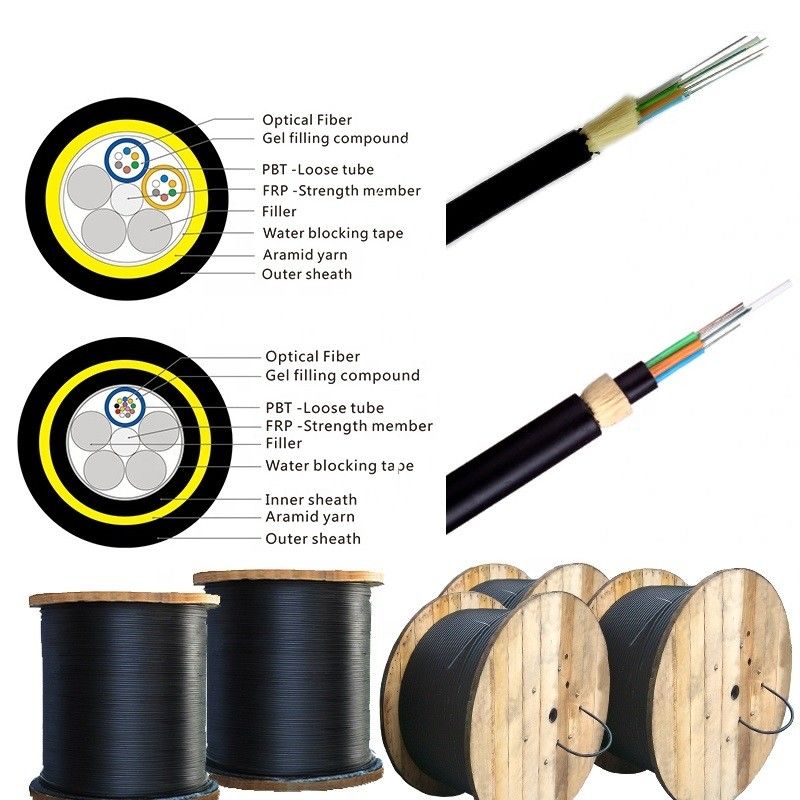 100M 200M Span Adss G652D Fiber Optic Cable Non Metallic 72 96 Core