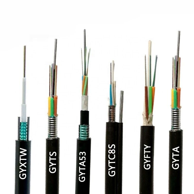 LZSH Jacket 12 Core G652 Kabel Serat Optik Hitam Putih GYXTW