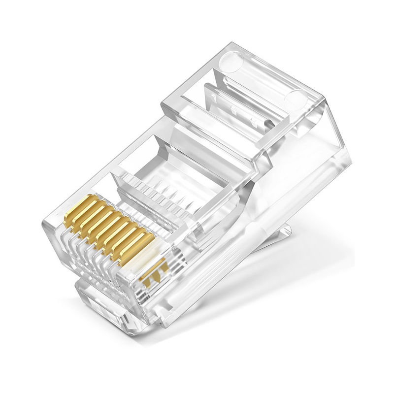 Ethernet Cat5 Cat6 8P8C RJ45 Konektor Pria UTP Unshielded Toolless Kepala Kristal Modular Plug
