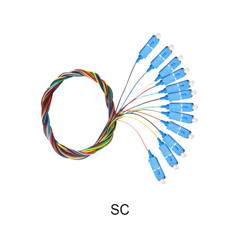 SC UPC FC LC SM G652D G657A Kabel Patch Kabel Pigtail SC 12 Inti Kabel Serat Optik Patch
