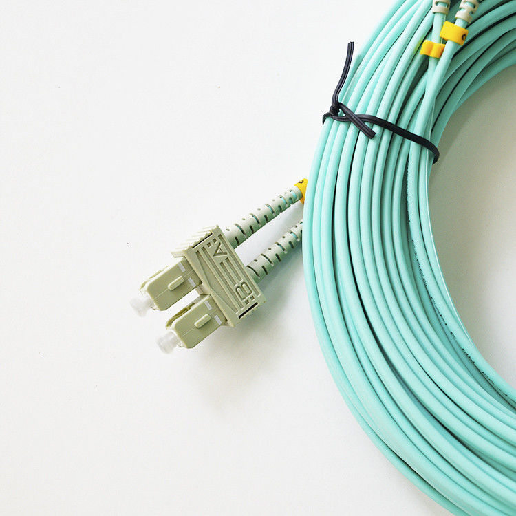 Duplex SC / UPC MM OM3 2.0mm / 3.0mm Kabel Patch Serat Optik