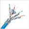 Al Foil 0,58mm Konduktor HDPE PVC Isolasi Kabel SFTP Cat6a, Kabel Ethernet Cat6a